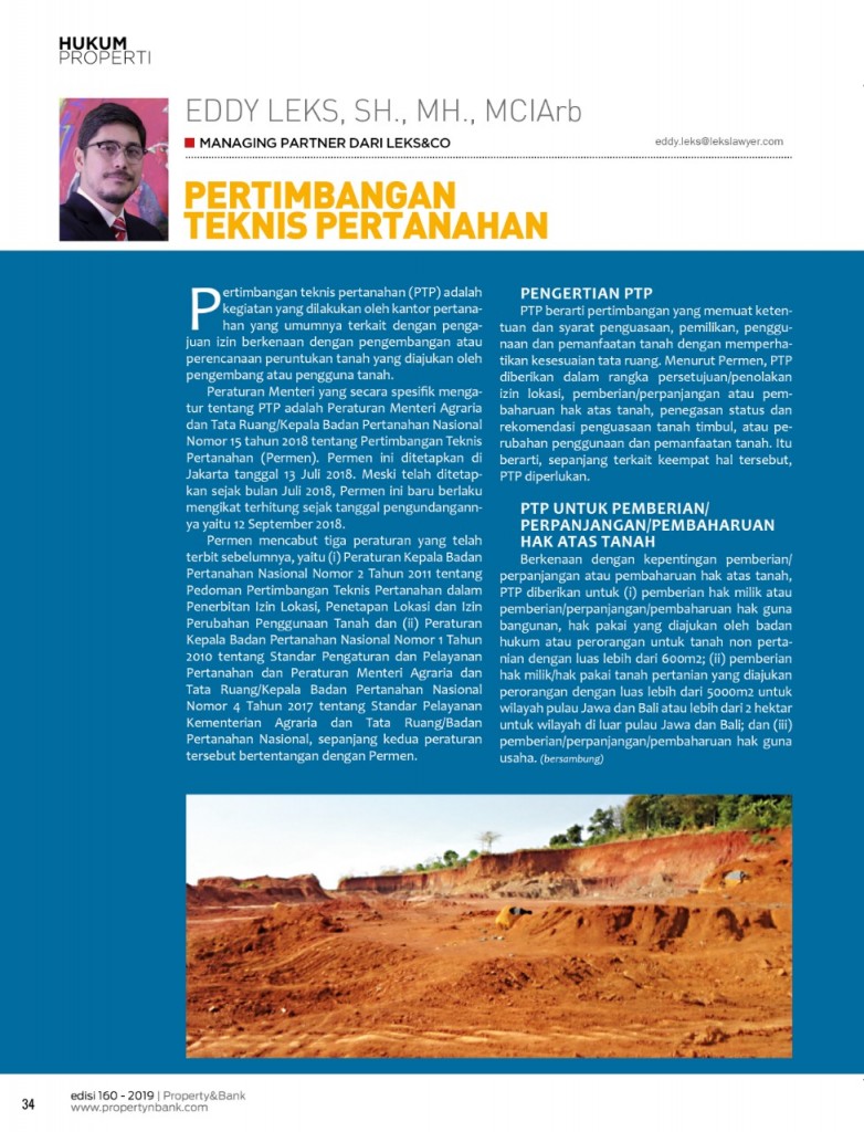 Eddy Leks Pertimbangan teknis pertanahan Propertynbank
