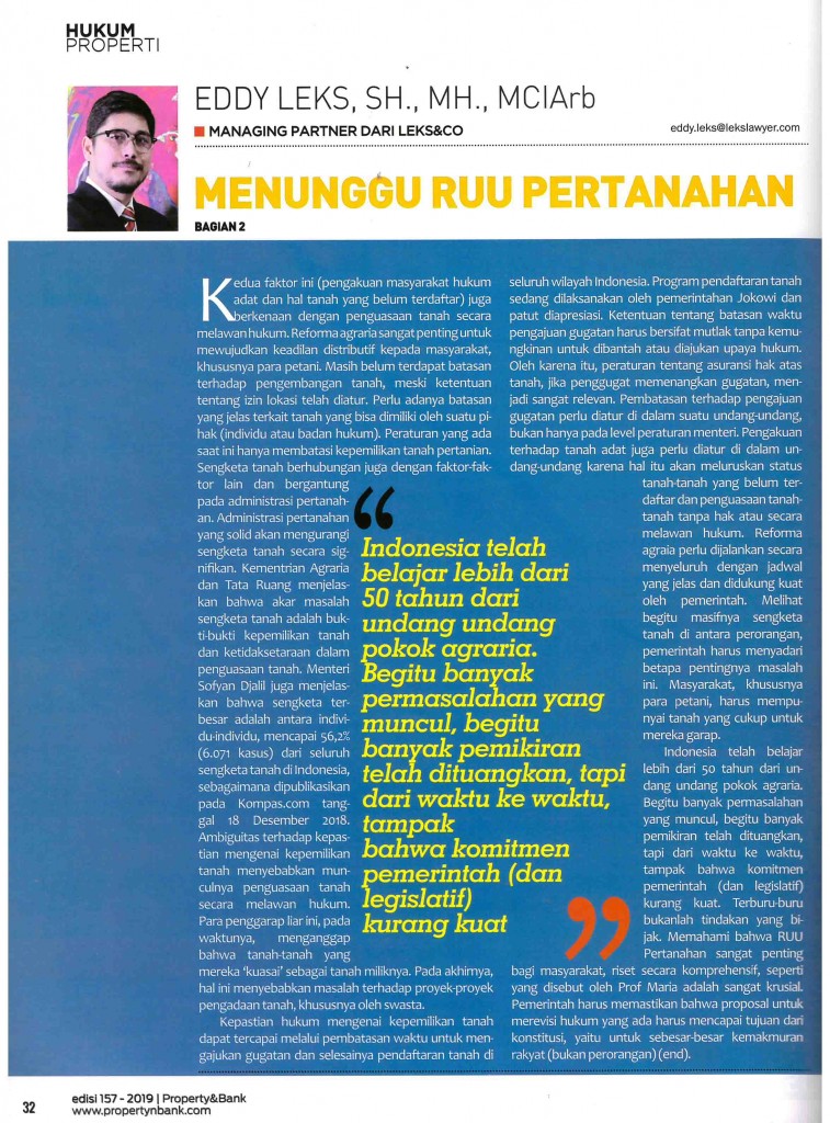 Menunggu RU Pertanahan bagian. 2