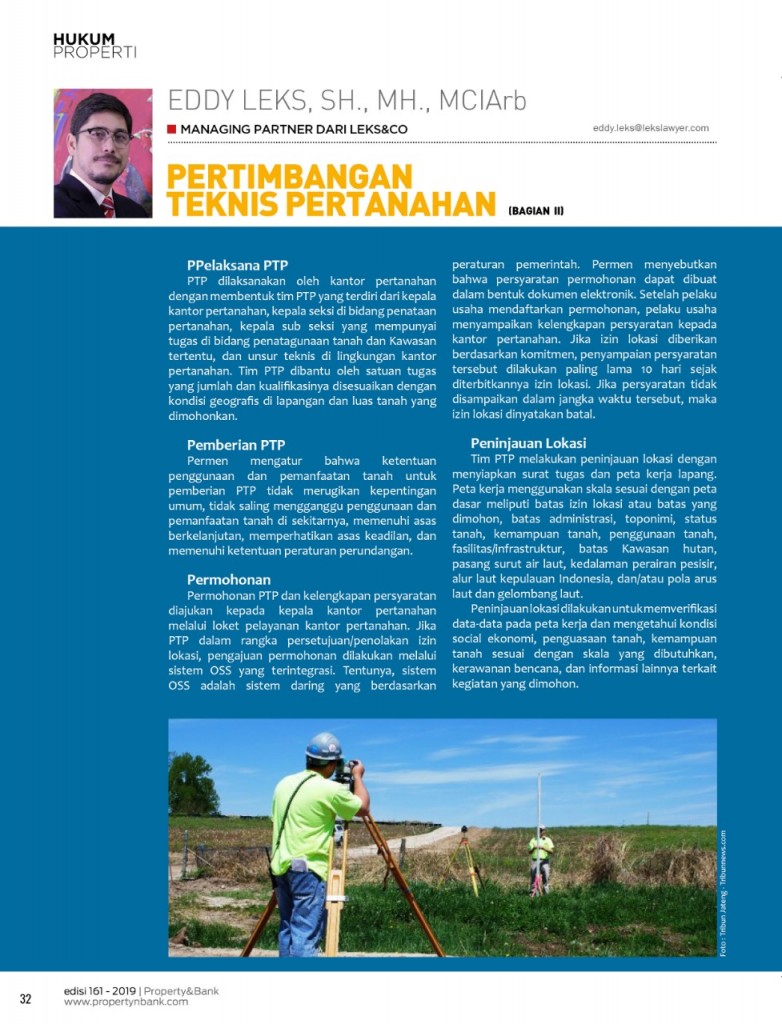Pertimbangan Teknis Pertanahan 2019