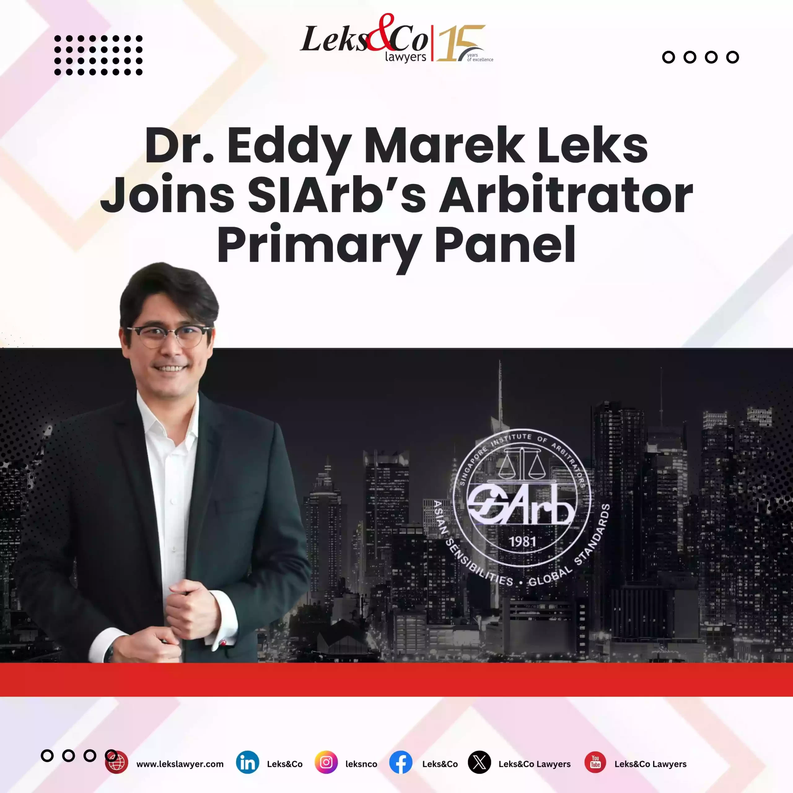 Eddy Marek Leks Joins SIArbs Arbitrator Primary Panel