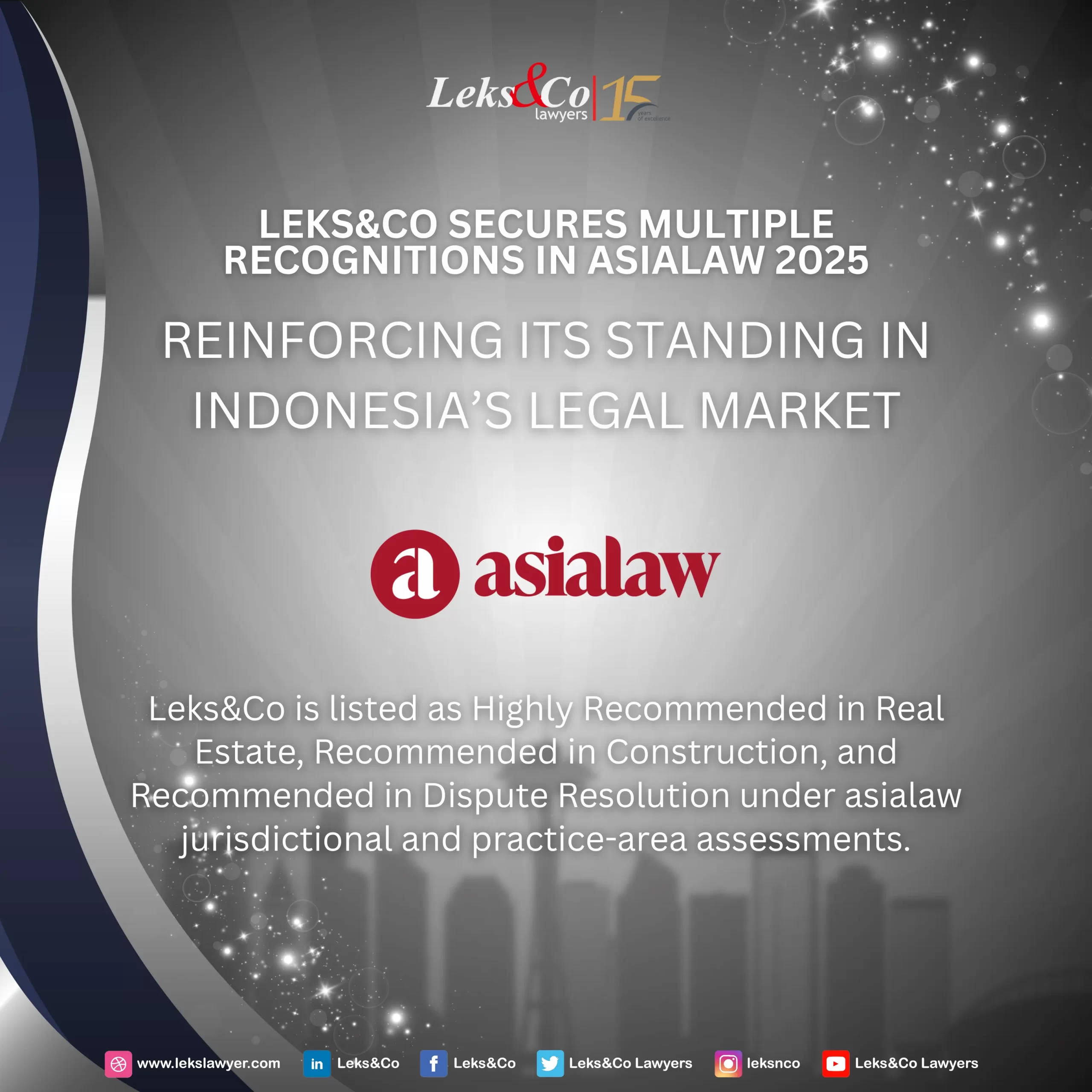 Leks&co secures multiple recognitions in asialaw 2025